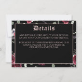 Black Elegant Gothic Bat and Rose Enclosure Card (Vorderseite)