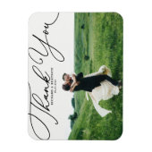 Black Elegant handgeschriebenes Script-Foto Hochze Magnet (Vertikal)