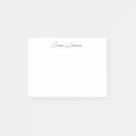 Black Elegant Handwriting Personalized Name Desk Post-it Klebezettel