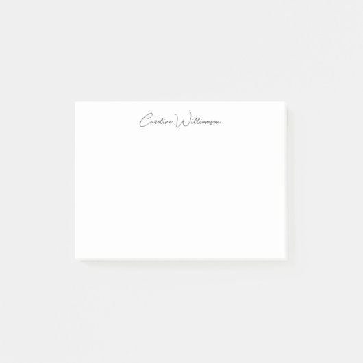 Black Elegant Handwriting Personalized Name Desk Post-it Klebezettel (Vorderseite)