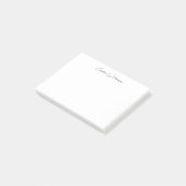 Black Elegant Handwriting Personalized Name Desk Post-it Klebezettel (angewinkelt)