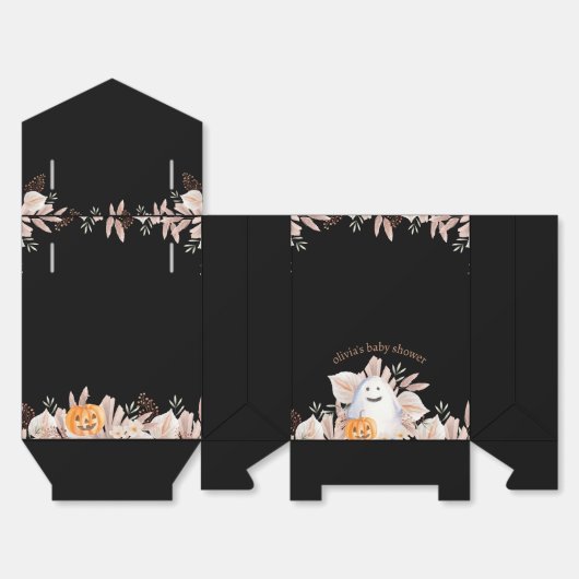 Black Elegant Little Boo Boho Ghost Baby Shower Geschenkschachtel (Ungefaltet)