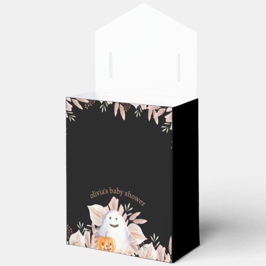 Black Elegant Little Boo Boho Ghost Baby Shower Geschenkschachtel (Offen)