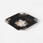 Black Elegant Little Boo Boho Ghost Baby Shower Pappteller (Gewinkelt)