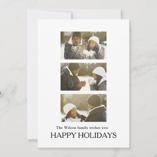 Black Elegant Merry Christmas Greeting Photo Einladung (Vorderseite)