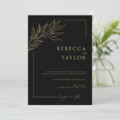Black Elegant Minimal Wedding Einladung (Stehend Vorderseite)