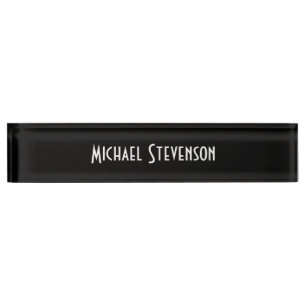 Black Elegant Modern Stylish Namplate Namensplakette