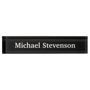 Black Elegant Modern Stylish Namplate Namensplakette