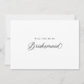 Black Elegant Modernes Script Bridesmaid Vorschlag Einladung (Vorderseite)
