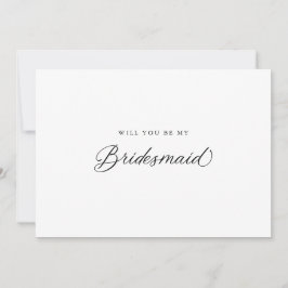Black Elegant Modernes Script Bridesmaid Vorschlag Einladung