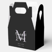 Black Elegant Monogram Wedding Geschenkschachtel (Geöffnet)