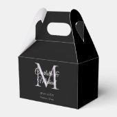 Black Elegant Monogram Wedding Geschenkschachtel (Vorderseite)