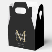Black Elegant Monogram Wedding Geschenkschachtel (Geöffnet)