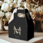 Black Elegant Monogram Wedding Geschenkschachtel