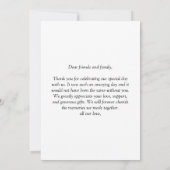 Black Elegant Monogram Wreath White Dankeschön Car Einladung (Rückseite)