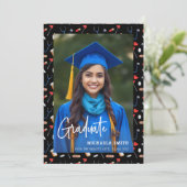Black Elegant Nurse Script Photo Graduation  Ankündigung (Stehend Vorderseite)