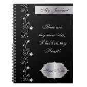 Black Elegant Personalize Journal Notebook Notizblock (Vorderseite)