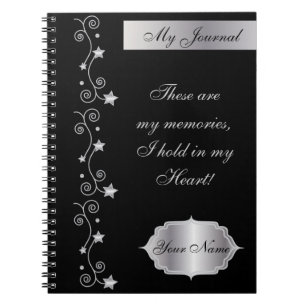 Black Elegant Personalize Journal Notebook Notizblock