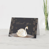 Black Elegant Princess Swan Butterfly Babydusche Dankeskarte (Vorderseite)