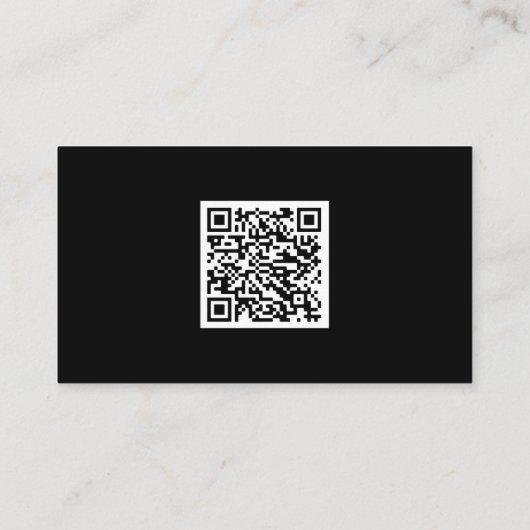 Black Elegant QR Code Wedding Registry Geschenk Begleitkarte (Rückseite)