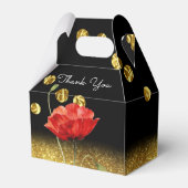 Black Elegant Red Blume Wedding Geschenkschachtel (Rückseite)