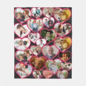 Black Elegant Red Heart | Familienfotomaterial Fleecedecke (Vorderseite)