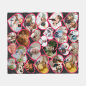 Black Elegant Red Heart | Familienfotomaterial Fleecedecke (Vorderseite (Horizontal))