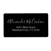 Black Elegant Script-Adressenaufkleber (Vorne)