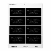 Black Elegant Script-Adressenaufkleber (Vorne)