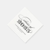 Black Elegant Script Class of 2025 Abschluss Serviette (Ecke)