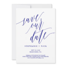 Black Elegant Script Einladung Navy Blue