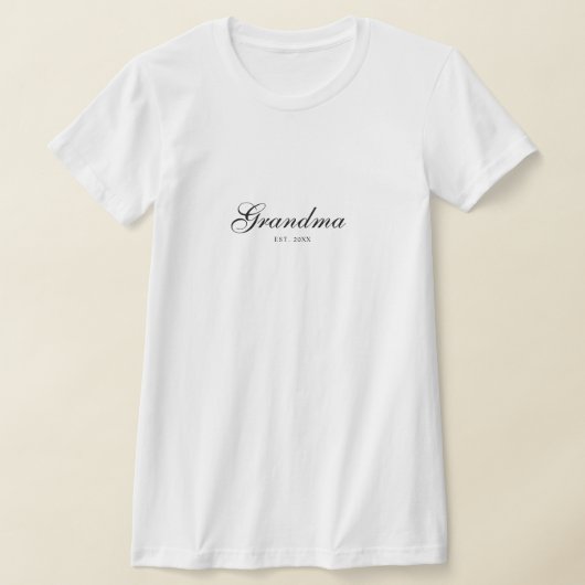 Black Elegant Script Established Grandma T-Shirt (Ablage )