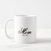 Black Elegant Script Established Mom Kaffeetasse (Links)