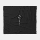 Black Elegant Script Fleecedecke (Vorderseite (Horizontal))