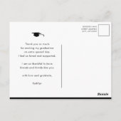 Black Elegant Script Foto Abschluss Vielen Dank Postkarte (Rückseite)