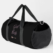 Black Elegant Script Girl Boss Duffle Bag (Rechte Ecke)