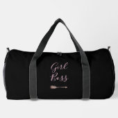 Black Elegant Script Girl Boss Duffle Bag (Rückseite)