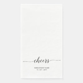 Black Elegant Script Lettering Cheers Event Serviette