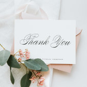 Black Elegant Script Wedding Dankeskarte