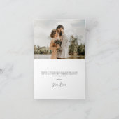 Black Elegant Script Wedding Foto+Message Dankeskarte (Innenseite)
