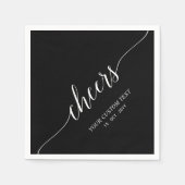 Black Elegant Stylish Lettering Cheers Event Napki Serviette (Vorderseite)