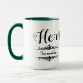 Black Elegant Stylish Seine Hers Wedding Couple Tasse (Links)
