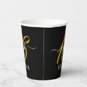 Black Elegant Sweet 16 Sechzehn Paper Cup Pappbecher (Rechts)