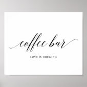 Black Elegant Typografy Wedding Coffee Bar Sign Poster (Vorne)