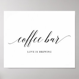 Black Elegant Typografy Wedding Coffee Bar Sign Poster