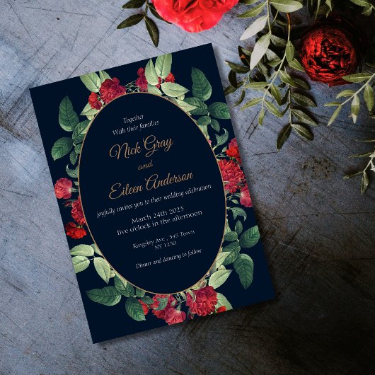 Black Elegant Vintag Goth Wedding Einladung