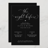 Black Elegant Wedding Probe Dinner Einladung (Vorne/Hinten)