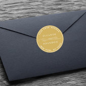 Black Elegant Wedding Rücksendeadresse Runder Aufkleber