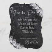 Black Elegant Wedding Save The Date (Vorne/Hinten)