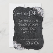 Black Elegant Wedding Save The Date (Vorderseite)